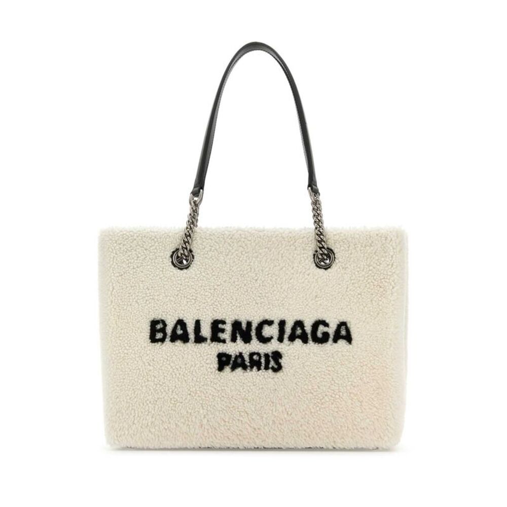 Balenciaga Women White Shearling Duty Free M Handbag